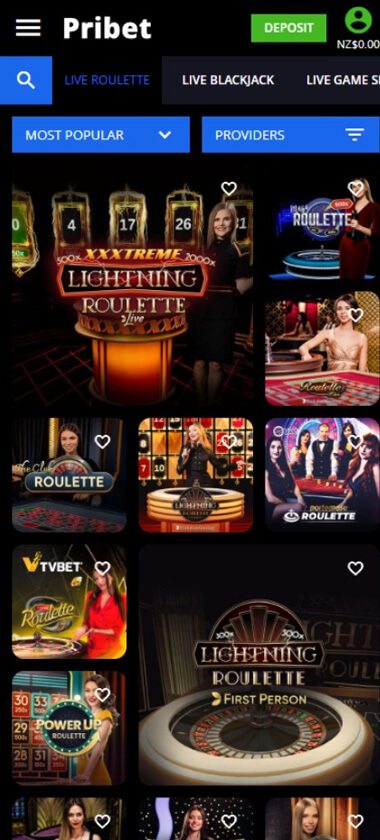 Pribet Casino mobile preview 1