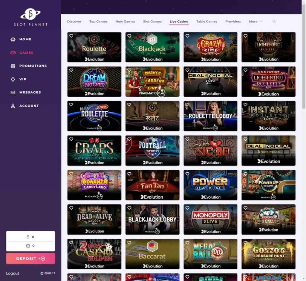 Slot Planet Casino Desktop preview 2