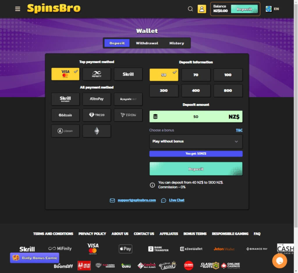 spinsbro-casino-deposit-methods-review