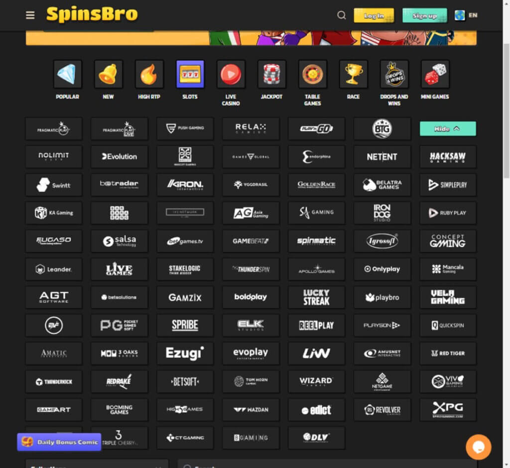 spinsbro-casino-software-providers-review