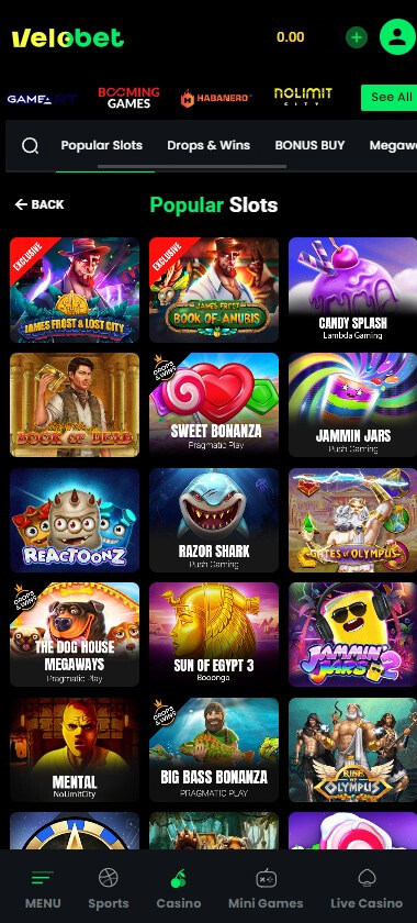 Velobet Casino mobile preview 1