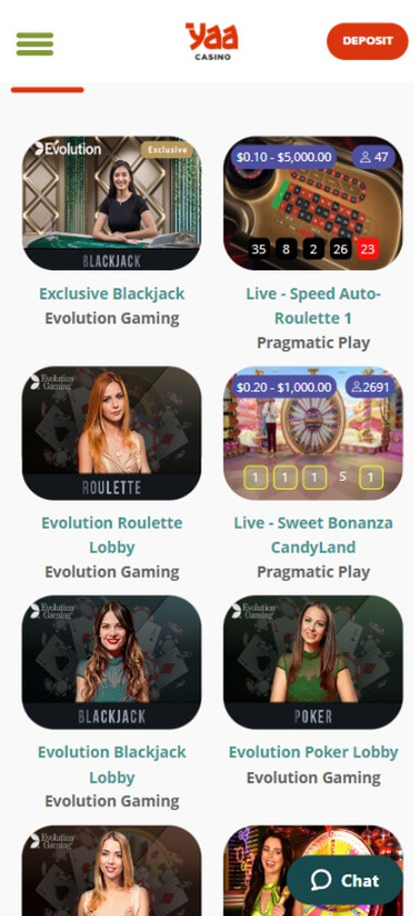 Yaa Casino mobile preview 3